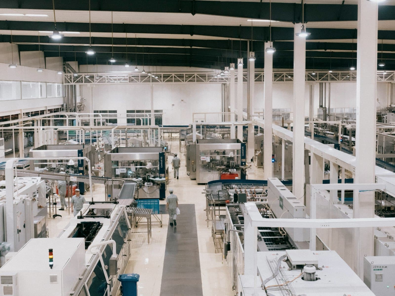 Automated production lines on a modern factory floor