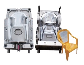Injection mould for a plastic chair