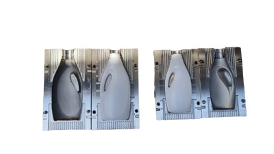 Extrusion blow moulds for detergent bottles