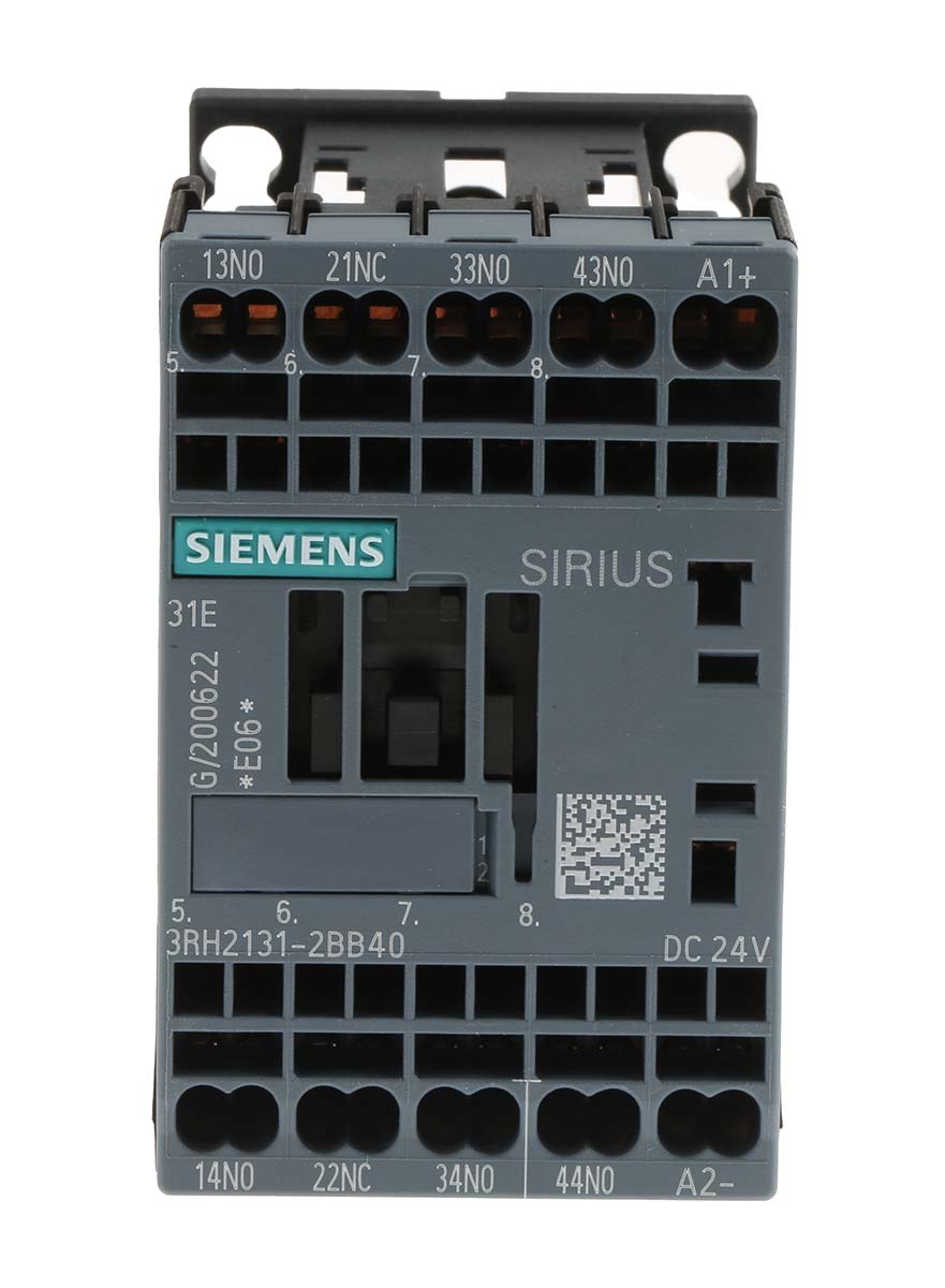 Siemens SIRIUS 3RH2 Contactor Relay, 24 V dc Coil, 10 A, 3NO + 1NC, 690 V ac | 3RH2131-2BB40