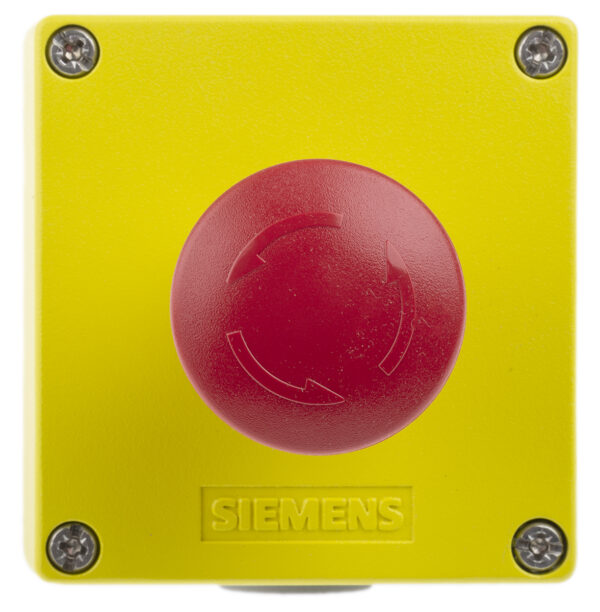 Siemens SIRIUS ACT 3SU18 Series Twist Release Emergency Stop Push Button, Panel Mount, 22mm Cutout, 2NC, IP66, IP67,