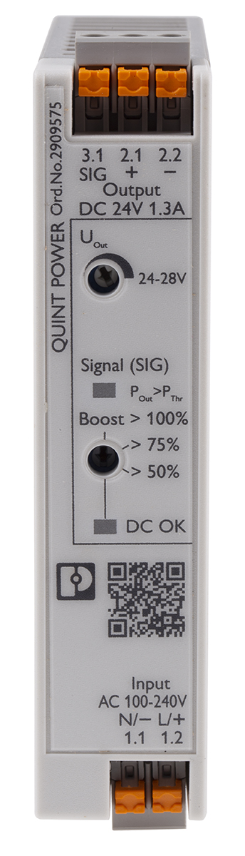 Phoenix Contact QUINT POWER Switched Mode DIN Rail Power Supply, 100 → 240 V ac / 110 → 250V dc ac, dc | 2909575