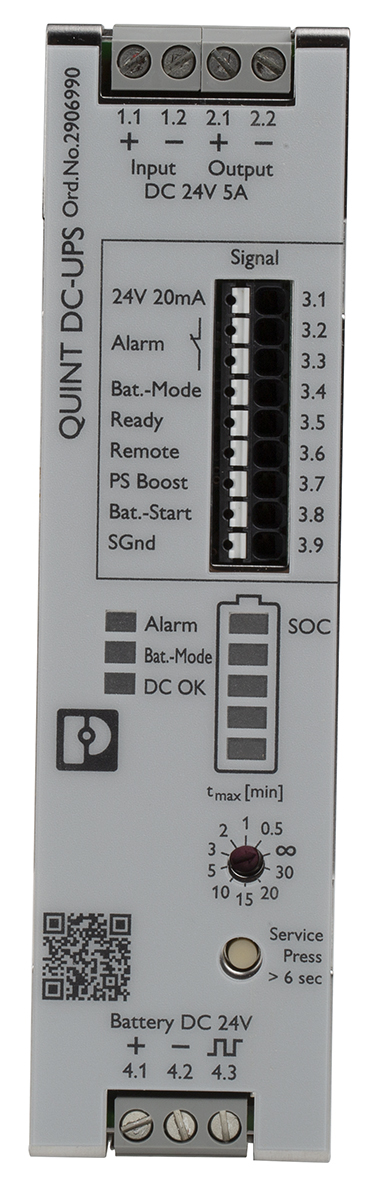 Phoenix Contact 18 → 30V dc Input DIN Rail Uninterruptible Power Supply (240W), QUINT4 | 2906990