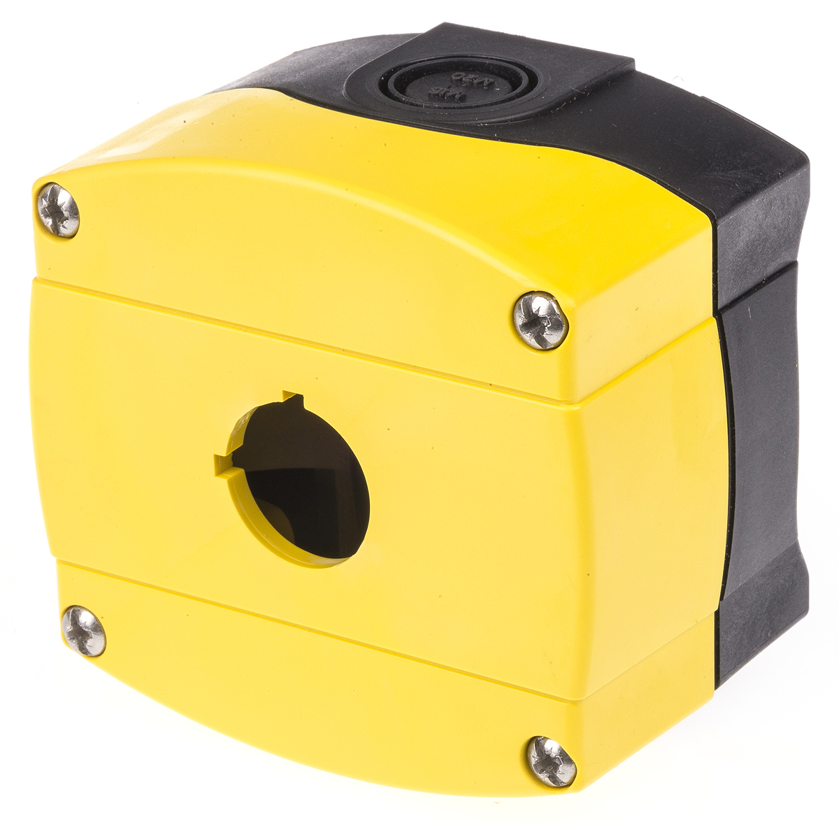 Allen Bradley Yellow Plastic 800F Push Button Enclosure - 1 Hole 22mm Diameter | 800F-1YM