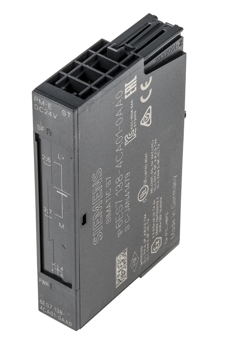 Siemens PLC I/O Module for Use with ET200S Series, Current, Potential, Voltage, 24 V | 6ES7138-4CA01-0AA0