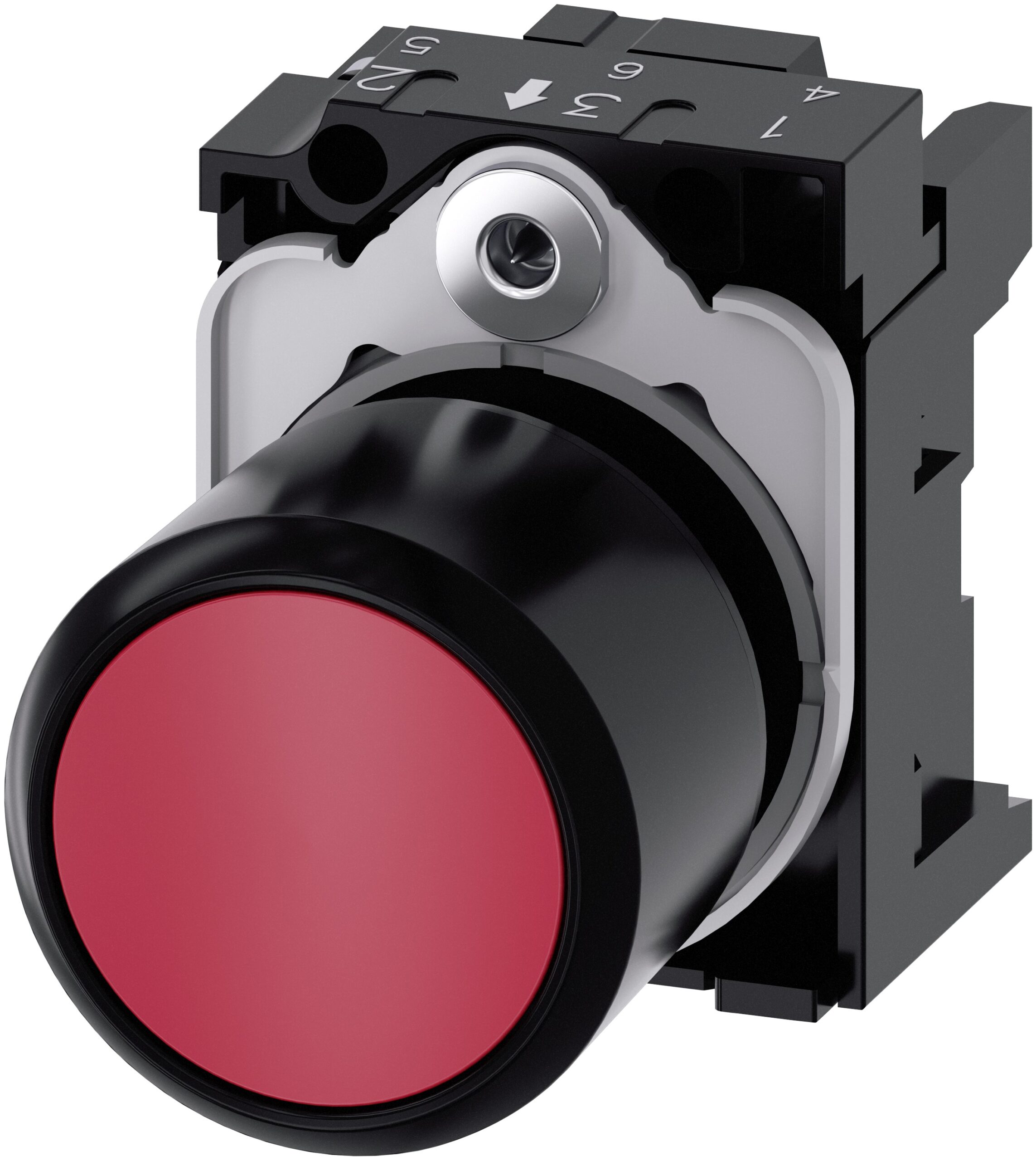 Siemens SIRIUS ACT Series Red Momentary Push Button Head, 22mm Cutout, IP66, IP67, IP69K | 3SU1200-0EB20-0AA0