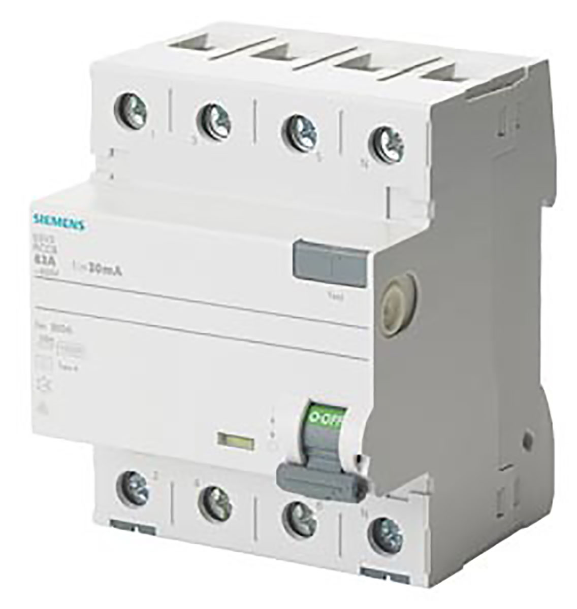 Siemens 5SV3 RCCB, 40A, 4 Pole, 300mA, Type A | 5SV3644-6KK12