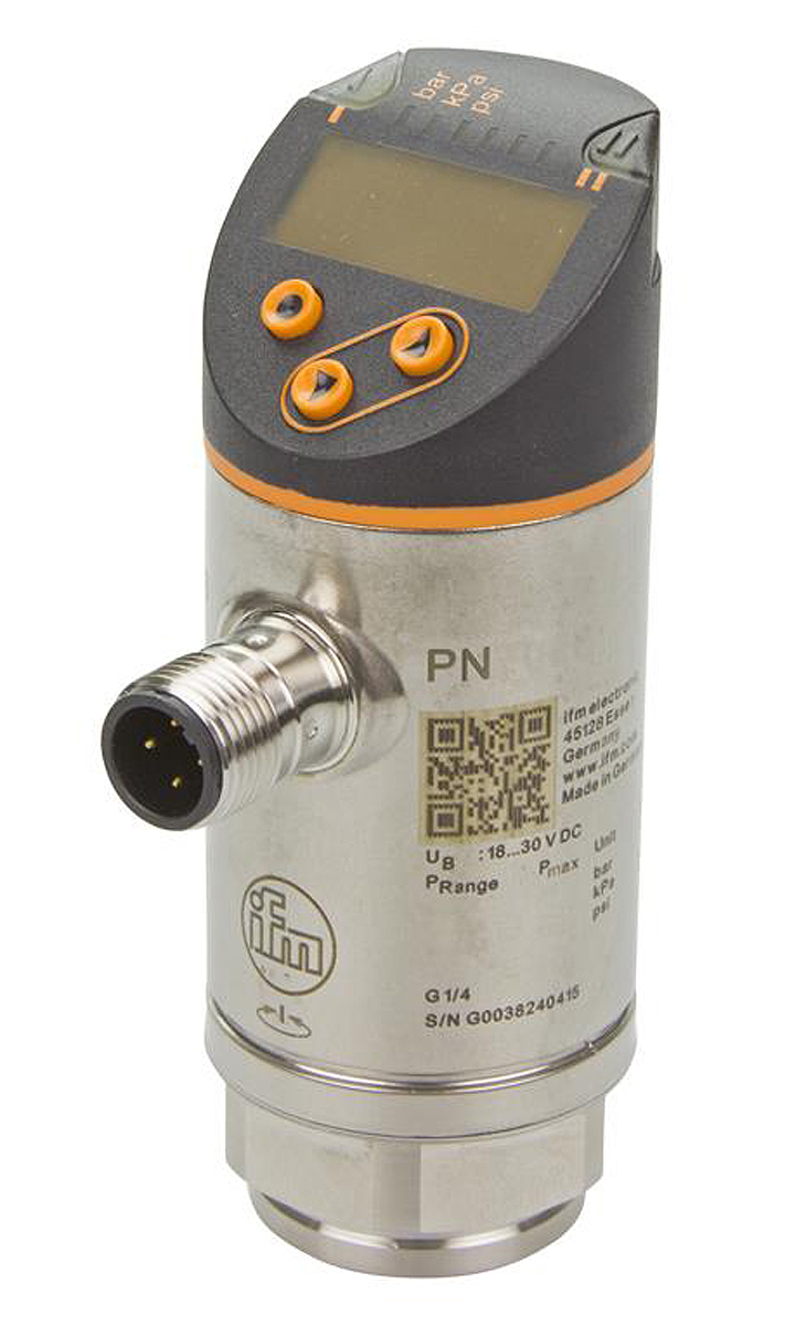 ifm electronic Pressure Sensor, 0bar Min, 25bar Max, Analogue + PNP-NO/NC Programmable Output, Relative Reading | PN3093