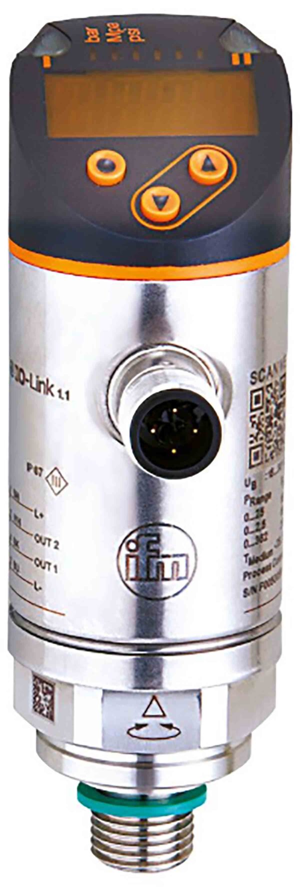 ifm electronic Pressure Sensor, -50mbar Min, 50mbar Max, Analogue + PNP-NO/NC Programmable Output, Relative Reading