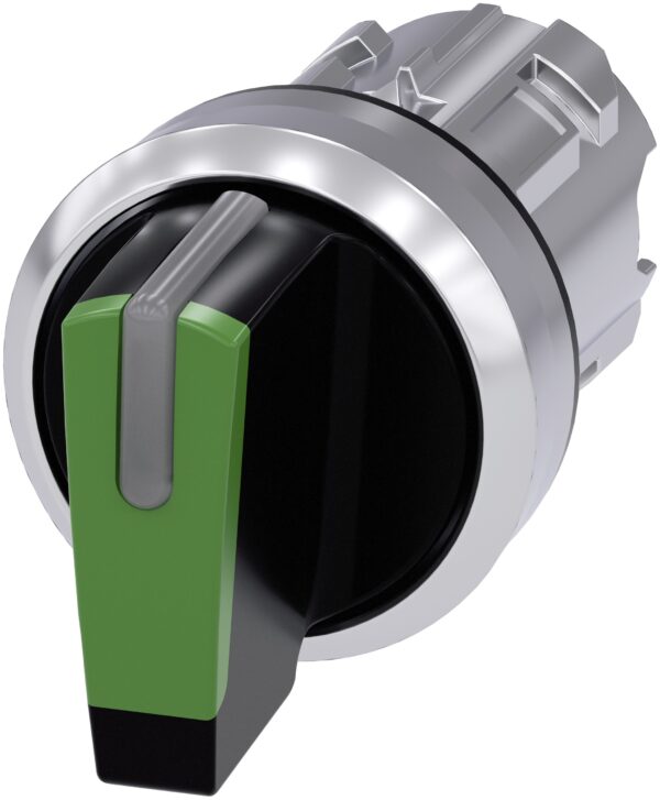 Siemens SIRIUS ACT 3SU10 Series 3 Position Selector Switch Head, 22mm Cutout, Green Handle