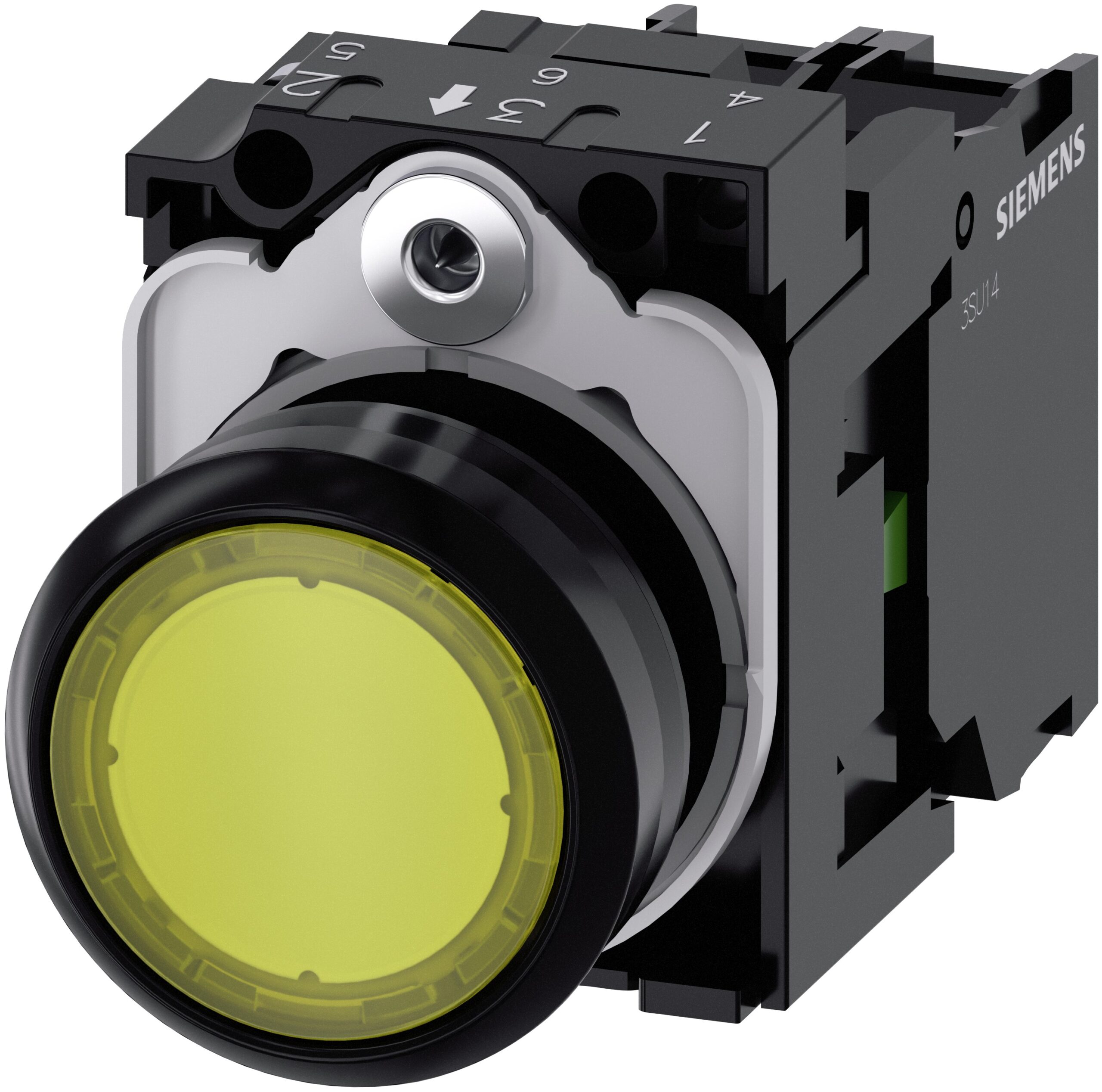 Siemens SIRIUS ACT 3SU11 Series Illuminated Push Button Complete Unit, Panel Mount, 22mm Cutout, SPST | 3SU1102-0AB30-1BA0