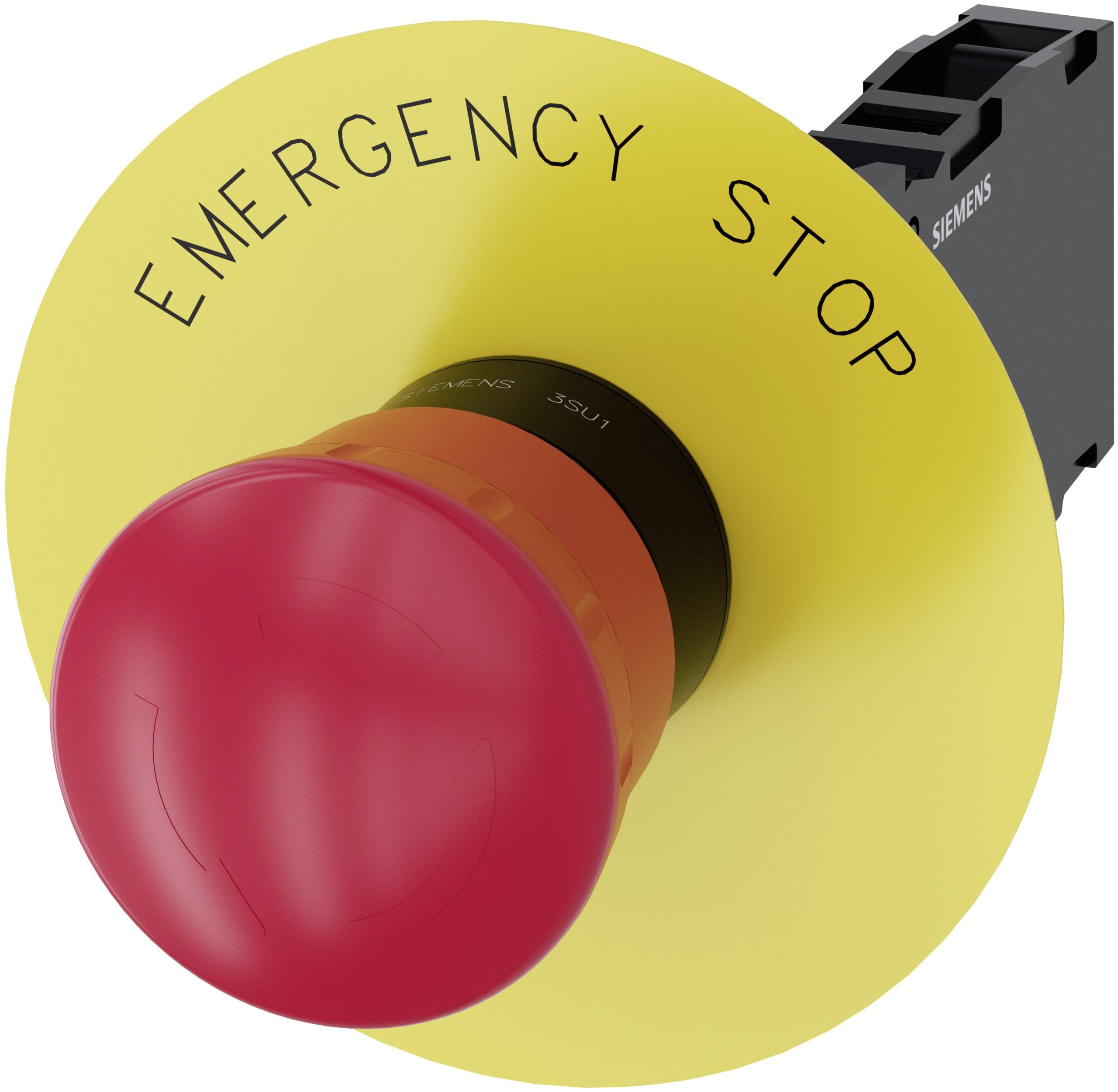 Siemens SIRIUS ACT 3SU11 Series Twist Release Emergency Stop Push Button, Panel Mount, 22mm Cutout, SPDT | 3SU1100-1HB20-1FG0