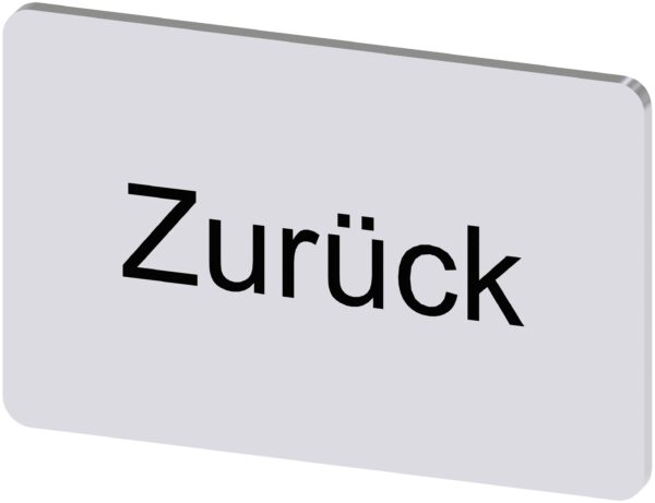 Siemens Labeling plate, Zurück