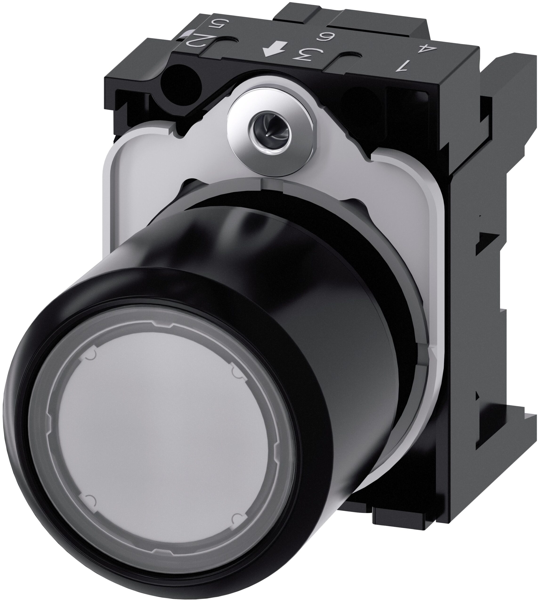 Siemens SIRIUS ACT 3SU12 Series Clear Momentary Push Button Head, 22mm Cutout, IP66, IP67, IP69K | 3SU1201-0EB70-0AA0