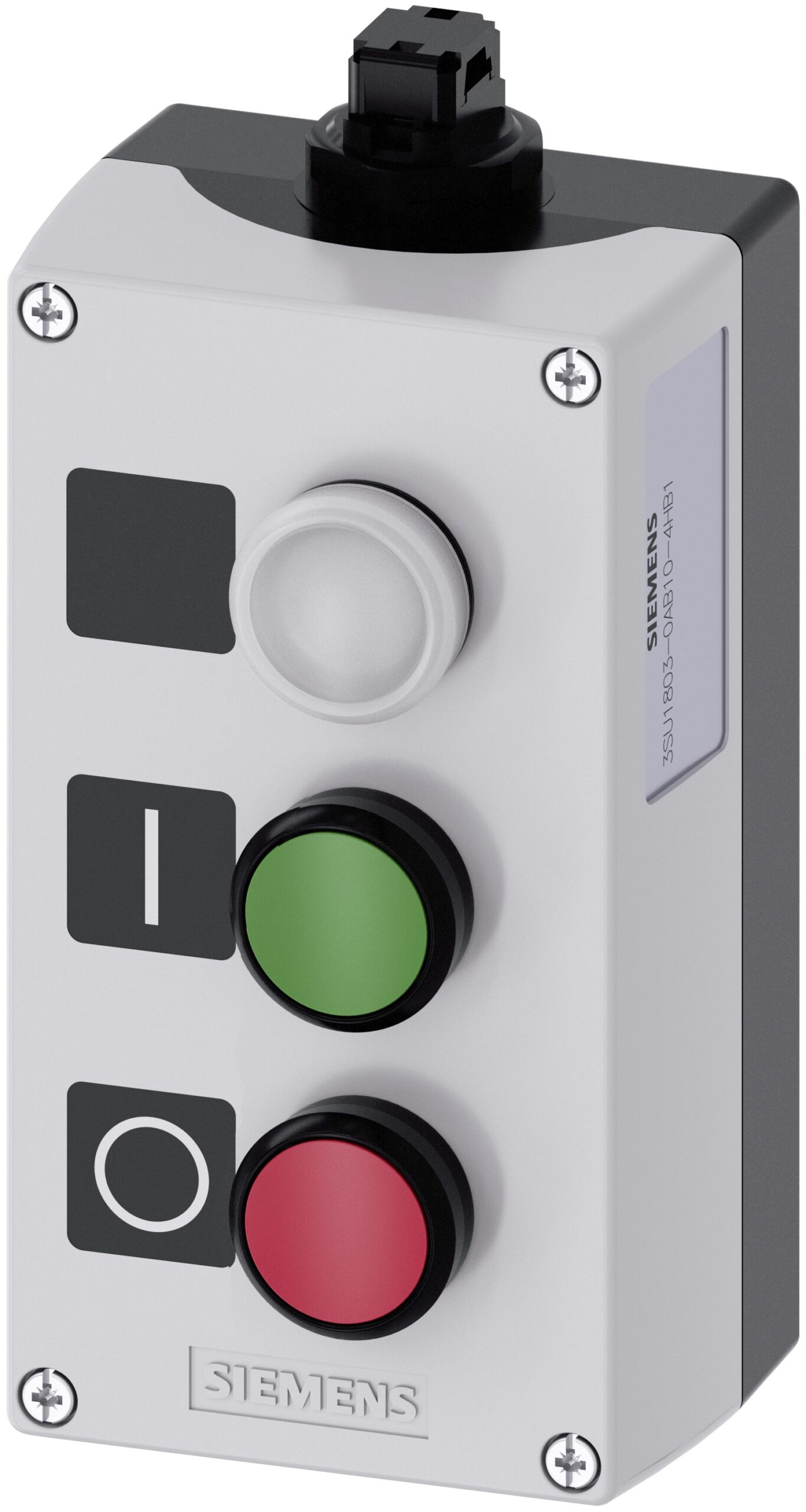 Siemens Control Station Switch, Metal, Green, Red, White, IP66, IP67, IP69 | 3SU1803-0AB10-4HB1
