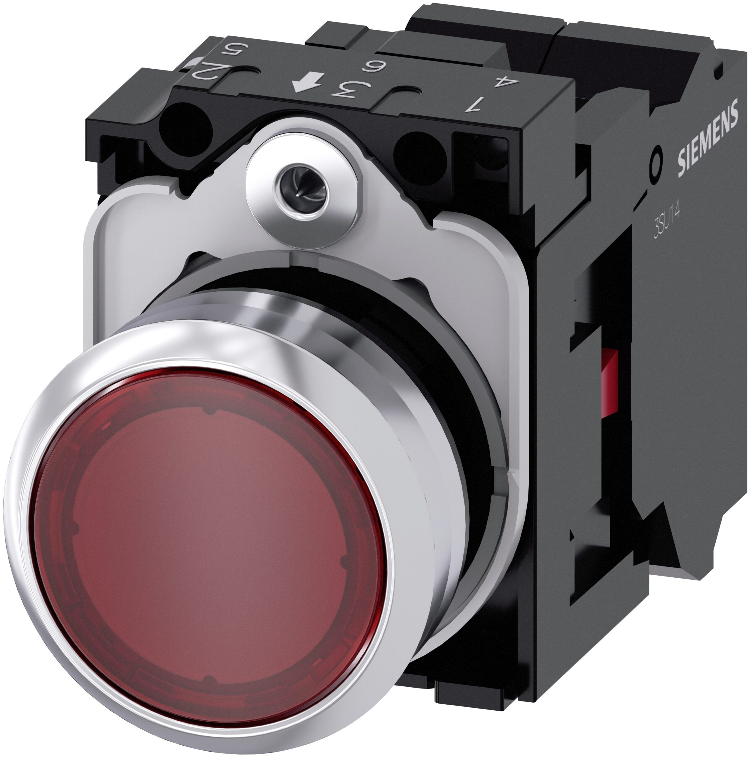 Siemens SIRIUS ACT 3SU11 Series Illuminated Push Button Complete Unit, 22mm Cutout, SPST, IP66, IP67, IP69(IP69K) | 3SU1152-0AB20-3CA0