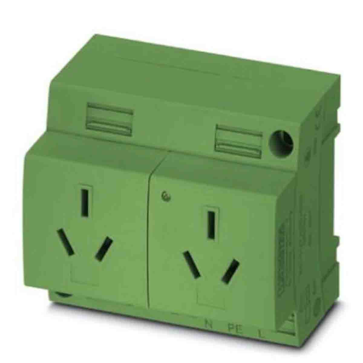 Phoenix Contact Mains Sockets, 10A, DIN Rail, 250 V | 0804092