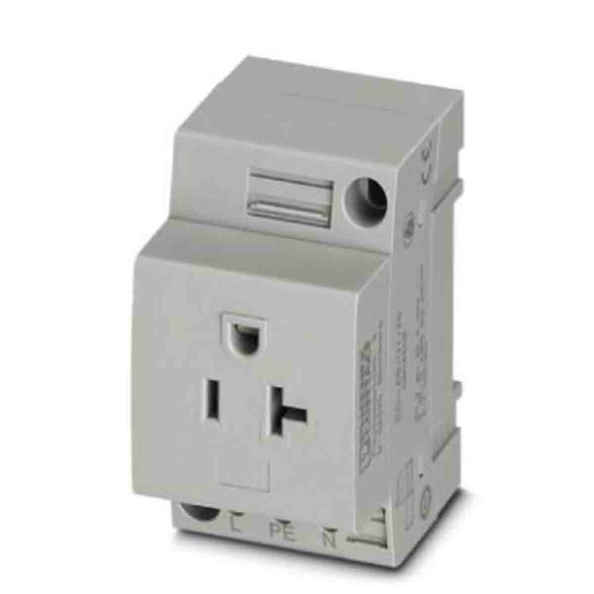 Phoenix Contact USA Mains Sockets, 20A, DIN Rail, 125 V | 0804508