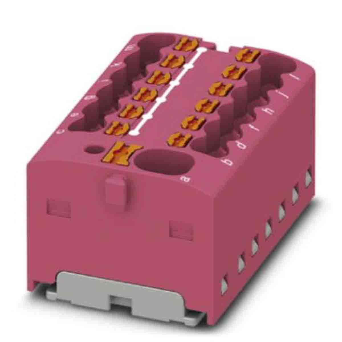 Phoenix Contact Distribution Block, 13 Way, 2.5mm², 17.5A, 450 V, Pink | 1046970
