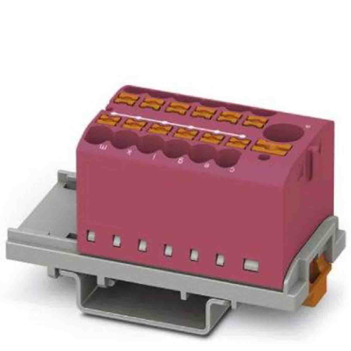 Phoenix Contact Distribution Block, 13 Way, 4mm², 24A, 690 V, Pink | 3273105