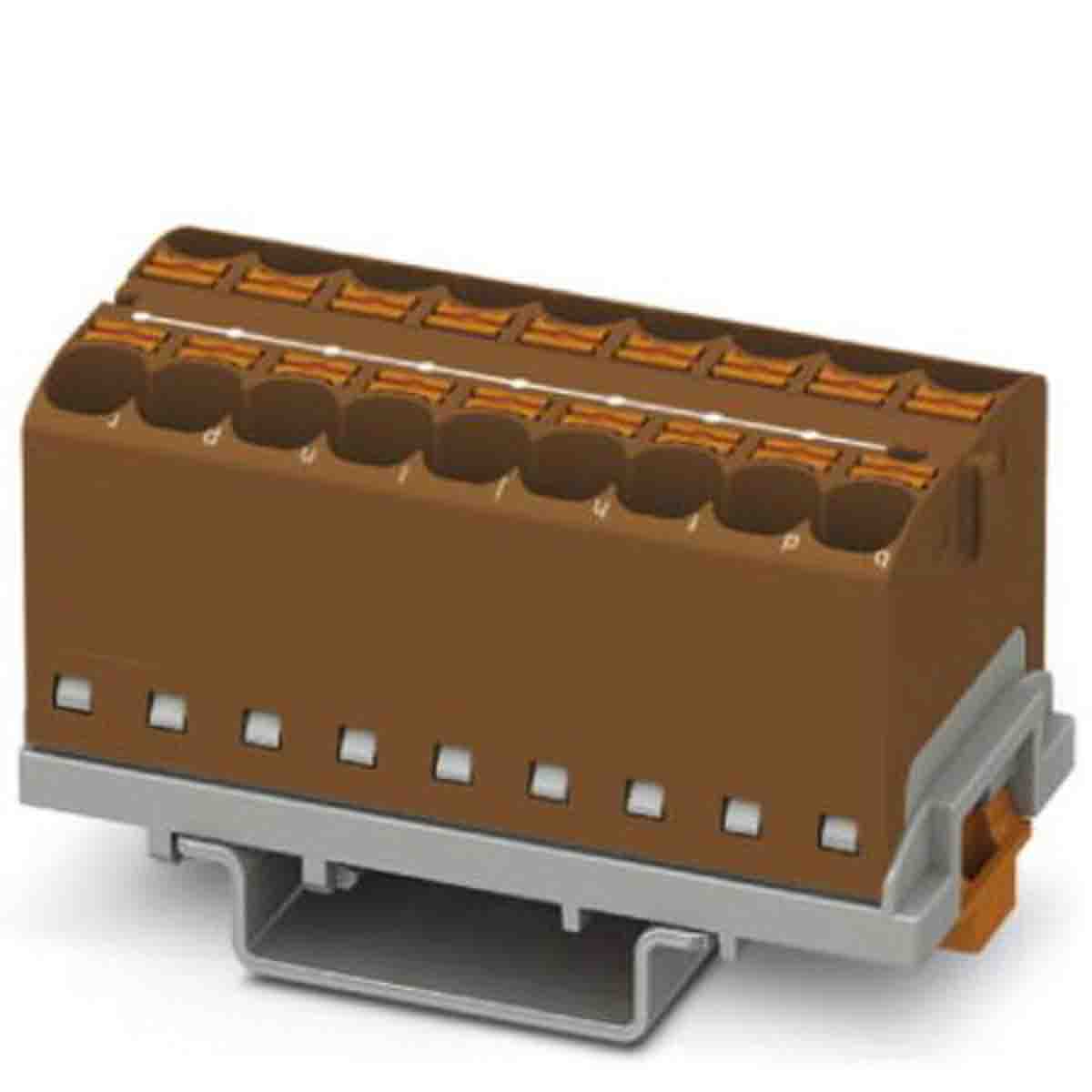 Phoenix Contact Distribution Block, 18 Way, 0.2 → 6mm², 32A, 800 V, Brown | 3273580