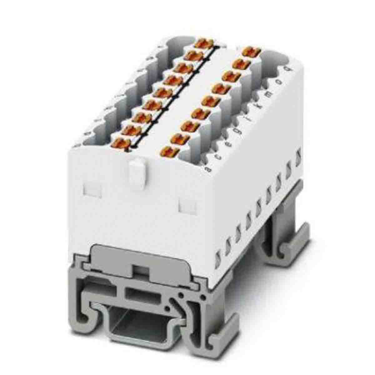 Phoenix Contact Distribution Block, 18 Way, 2.5mm², 17.5A, 500 V, White | 3002944