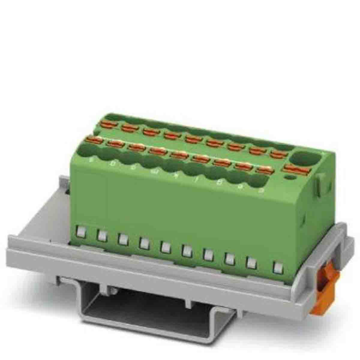 Phoenix Contact Distribution Block, 19 Way, 2.5mm², 17.5A, 500 V, Green | 1047458