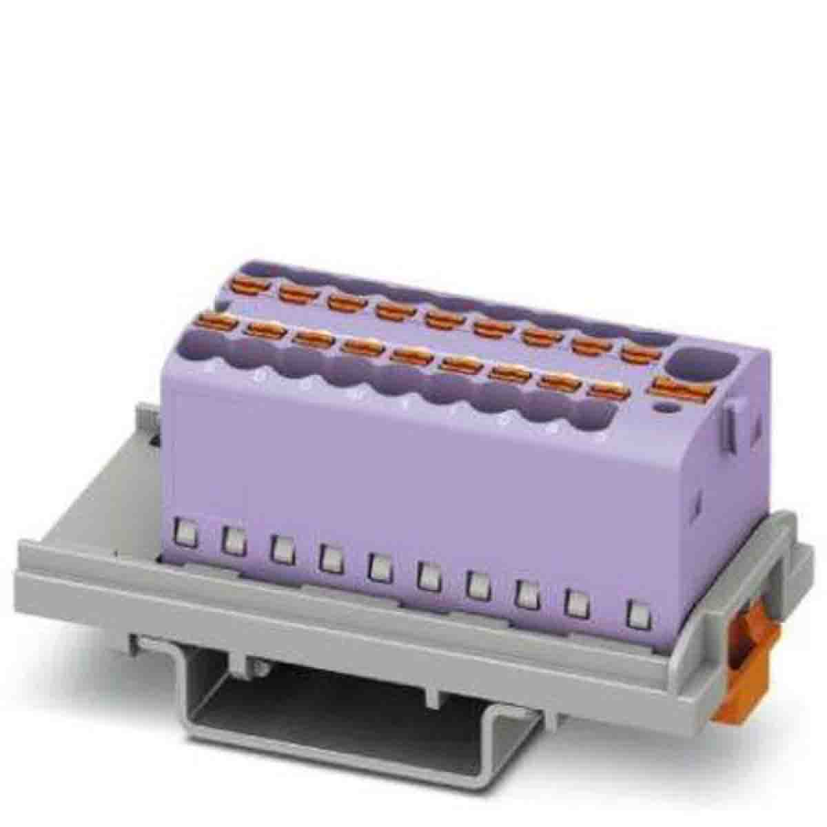 Phoenix Contact Distribution Block, 19 Way, 2.5mm², 17.5A, 500 V, Violet | 1047462