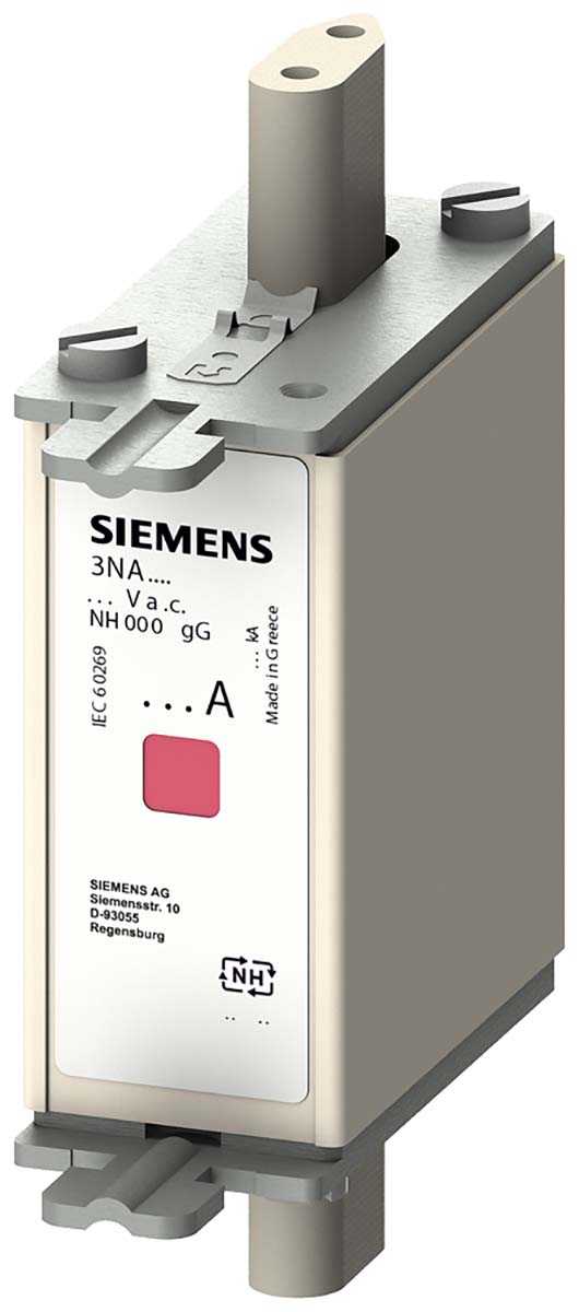 Siemens 10A Centred Tag Fuse, NH000, 500V ac | 3NA7803
