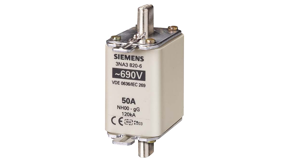 Siemens 80A Centred Tag Fuse, NH00, 690V ac | 3NA3824-6
