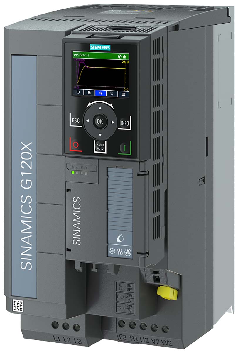 Siemens Inverter Drive, 15 kW, 480 V ac, 29.5 A, SINAMICS G120X Series | 6SL3220-1YE28-0AF0