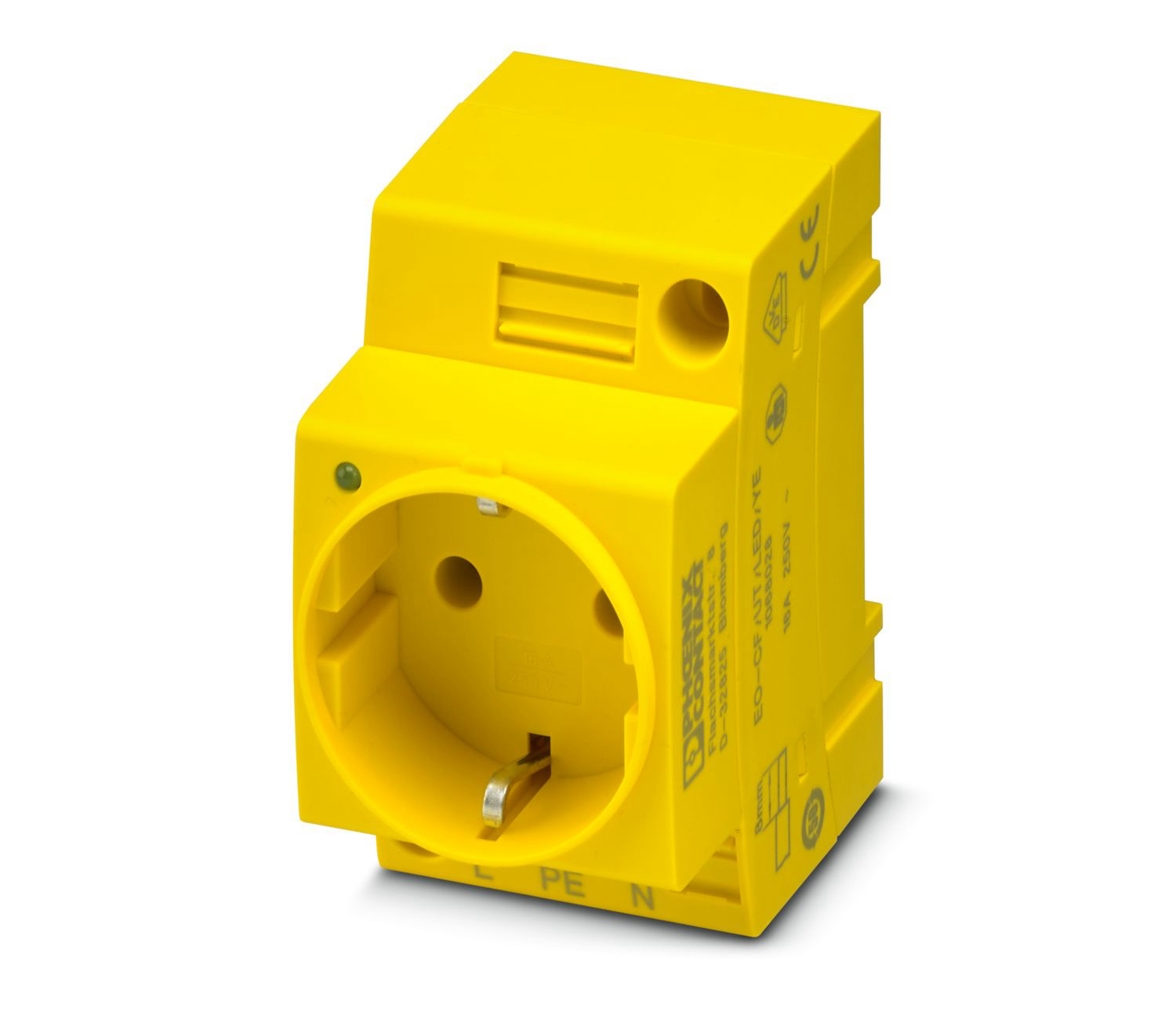 Phoenix Contact Yellow 1 Gang Plug Socket, 16A, Indoor Use | 1068028