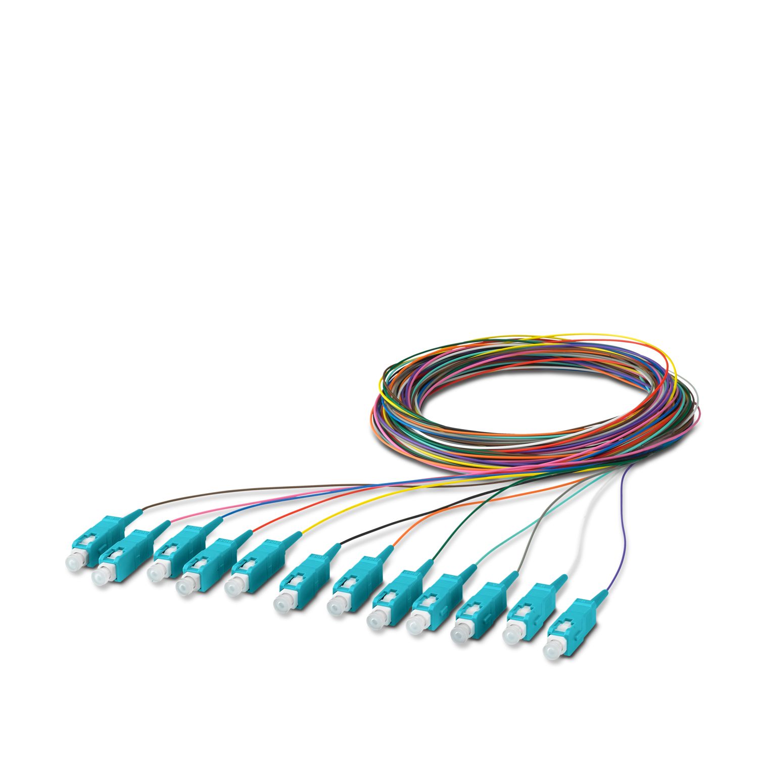 Phoenix Contact SC x 12 to Unterminated Multi Mode Fibre Optic Cable, 50/125μm, 2.5m | 1208111