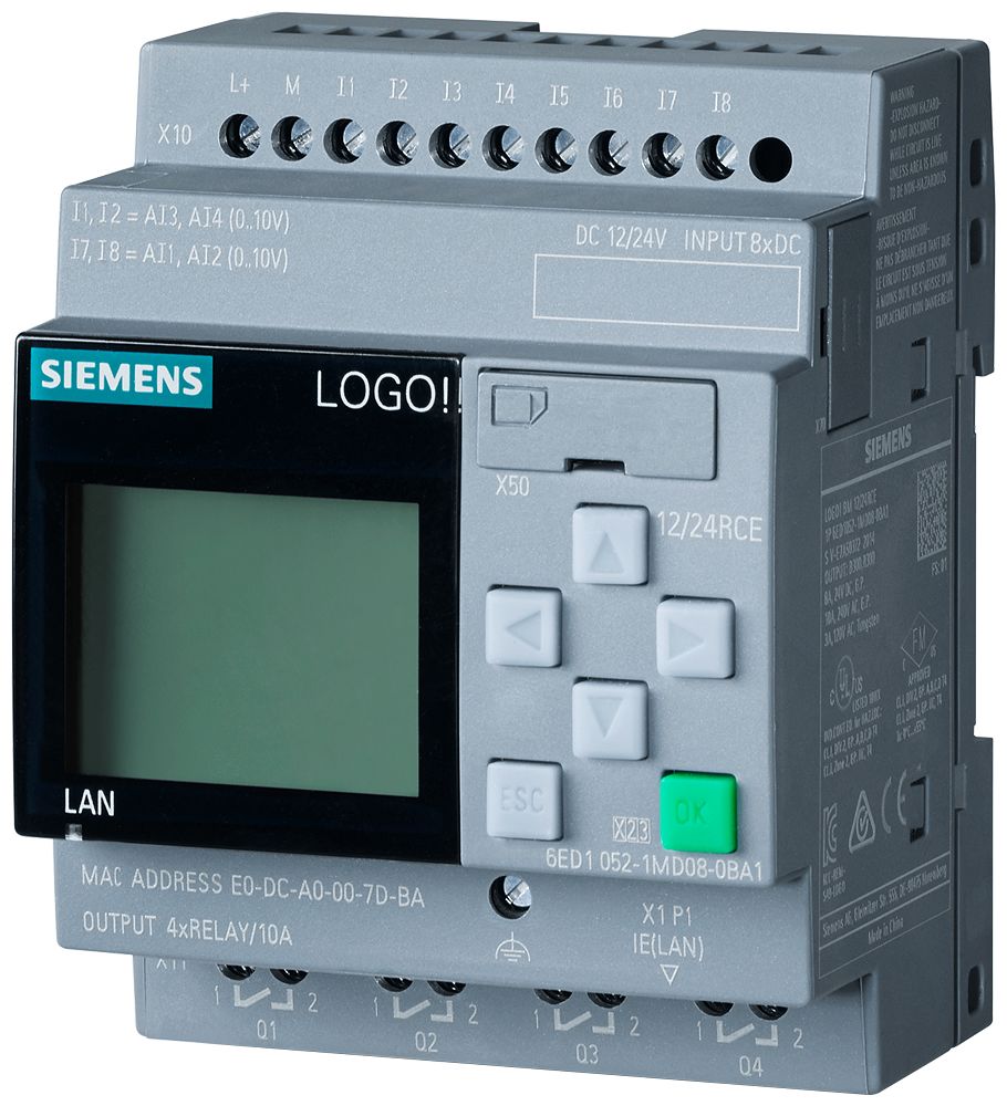 Siemens SIPLUS LOGO Series Logic Module for Use with SIPLUS LOGO, Relay Output, 8-Input, DC Input | 6AG1052-1MD08-7BA2