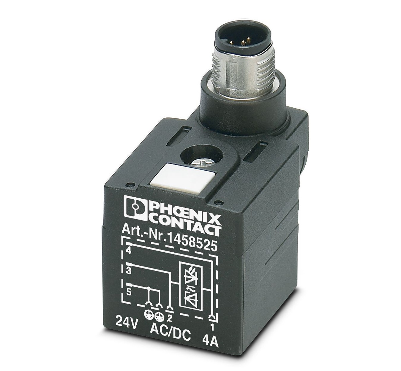 Phoenix Contact, Male Solenoid Valve Connector with Indicator Light, 24 V ac Voltage | 1458525