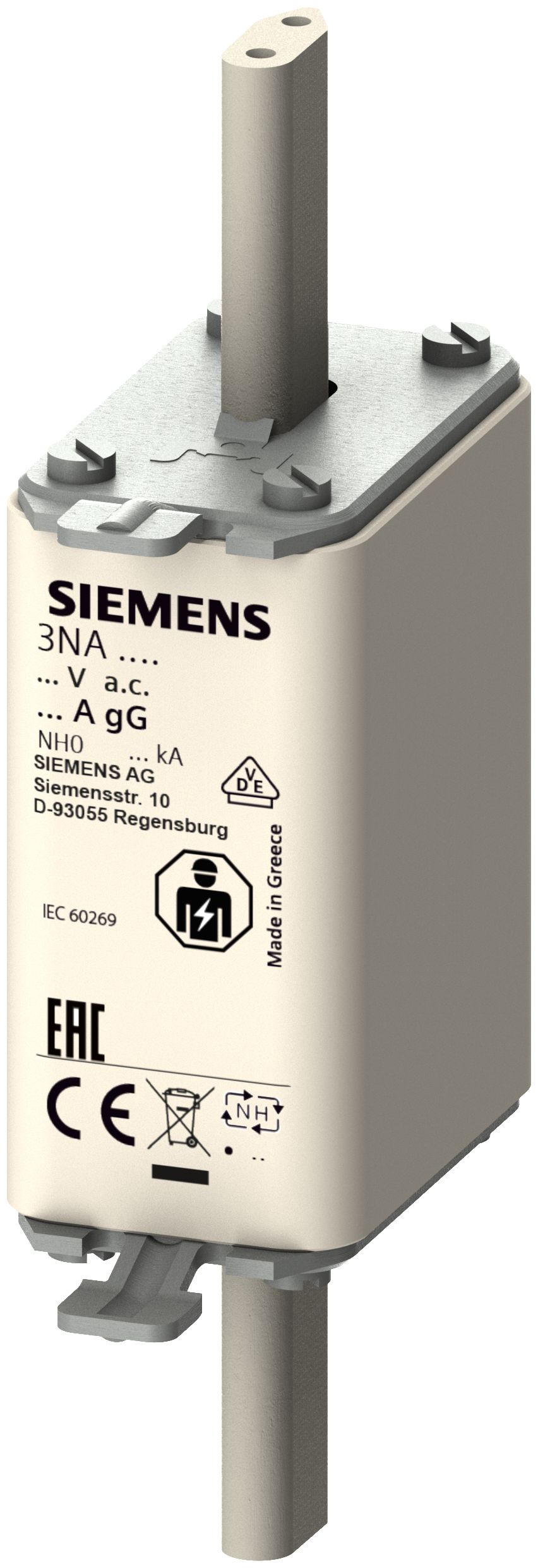 Siemens 6A NH Fuse, NH0, 440 - 500V ac/dc | 3NA3001