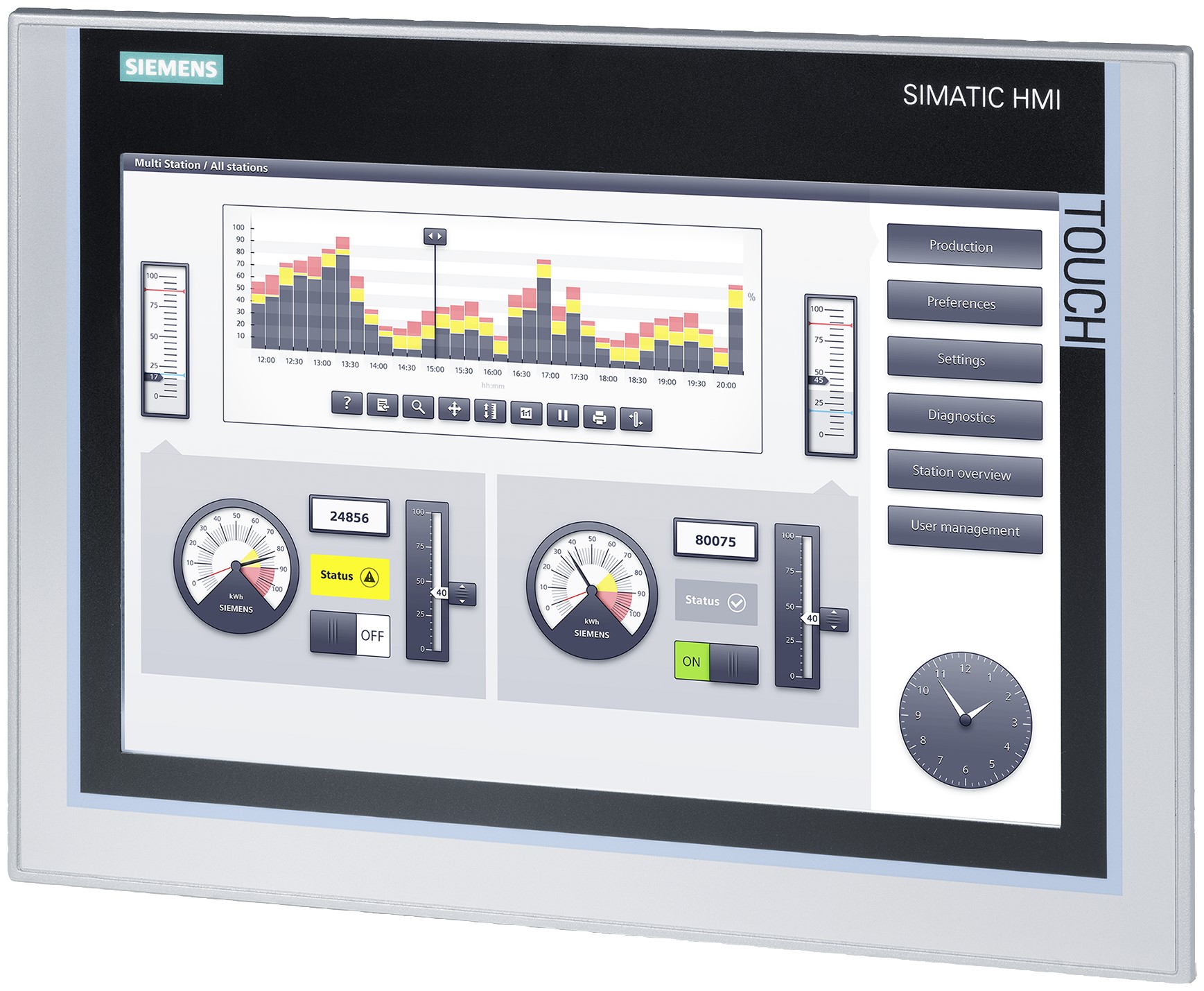 Siemens 6AV2128 Series IFP1200 Basic HMI Panel - 12.1 in, TFT Display, 1280 x 800 | 6AV7862-2BC10-0AA0
