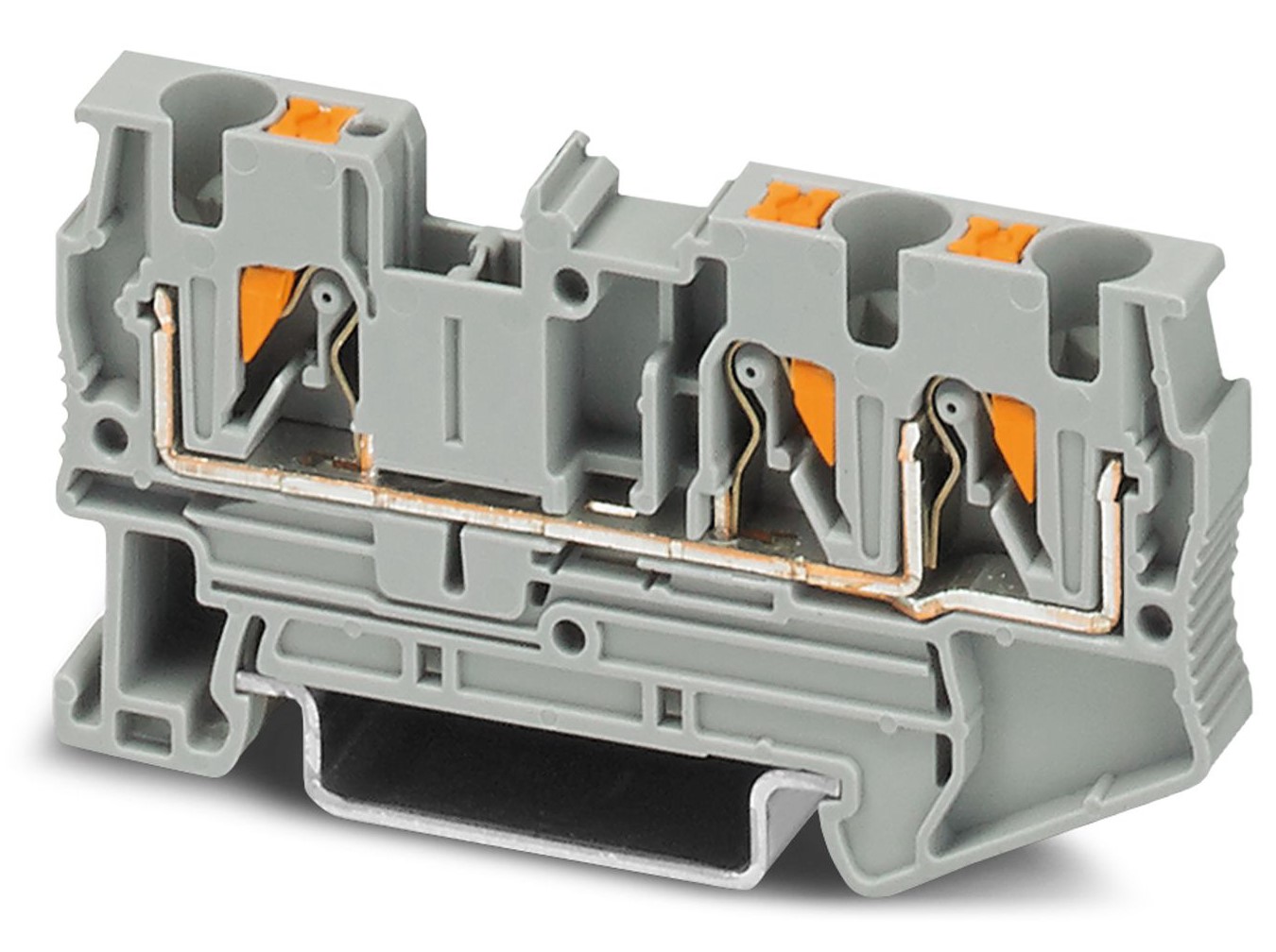 Phoenix Contact 3211771 PT 4-TWIN Series Grey, 0.2 → 6mm², Single-Level, Push In Termination, ATEX, IECEx | 3211771
