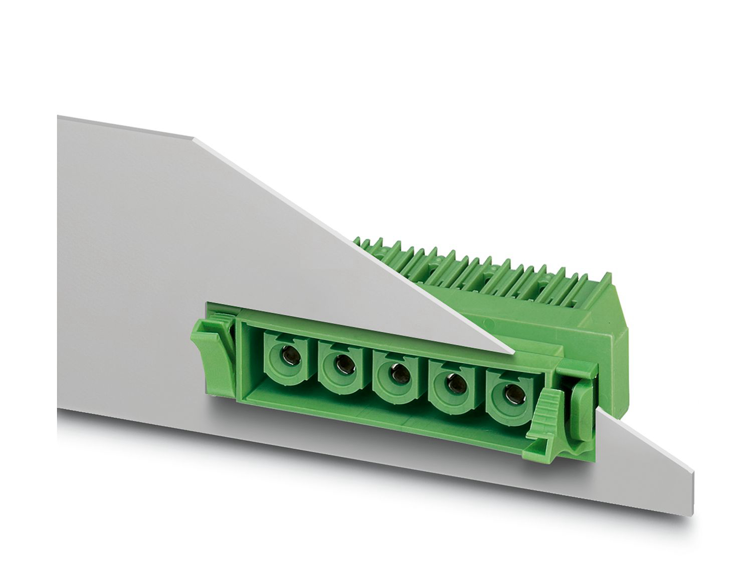 Phoenix Contact, 10.16mm Pitch, COMBICON Power, 5 Way, Right Angle, Pluggable Terminal Block, Feed Through Inverted | 1702442