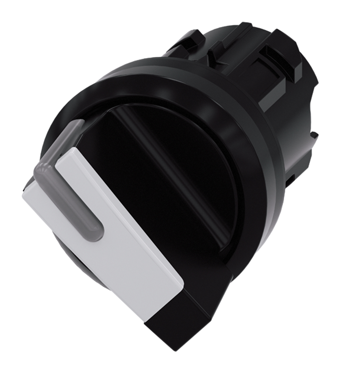 Siemens SIRIUS ACT 3SU10 Series 2 Position Selector Switch Head, 22mm Cutout, Black/White Handle | 3SU1002-2BC60-0AA0