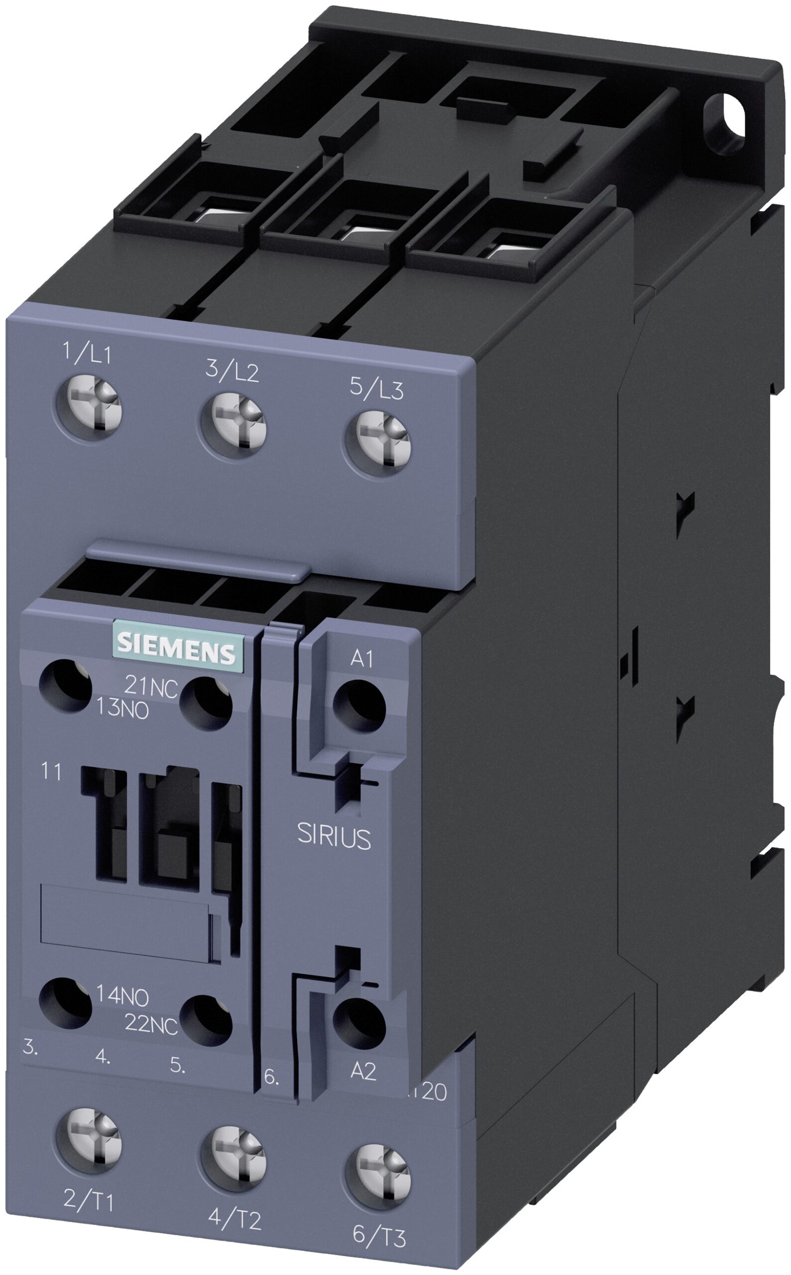 Siemens SIRIUS 3RT Size S2, 3RT2 Contactor, 24 V ac/dc Coil, 3-Pole, 65 A, 30 kW, 3NO, 400 V ac | 3RT2037-1NB30