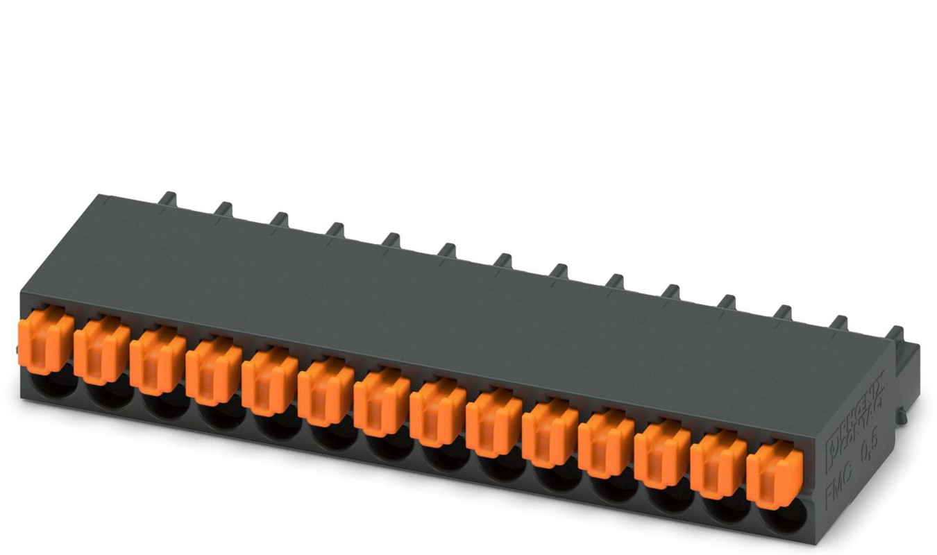 Phoenix Contact FMC 0.5/14-ST-2.54 Series PCB Terminal Block, 14-Contact, 2.54mm Pitch, Spring Cage Termination | 1821216