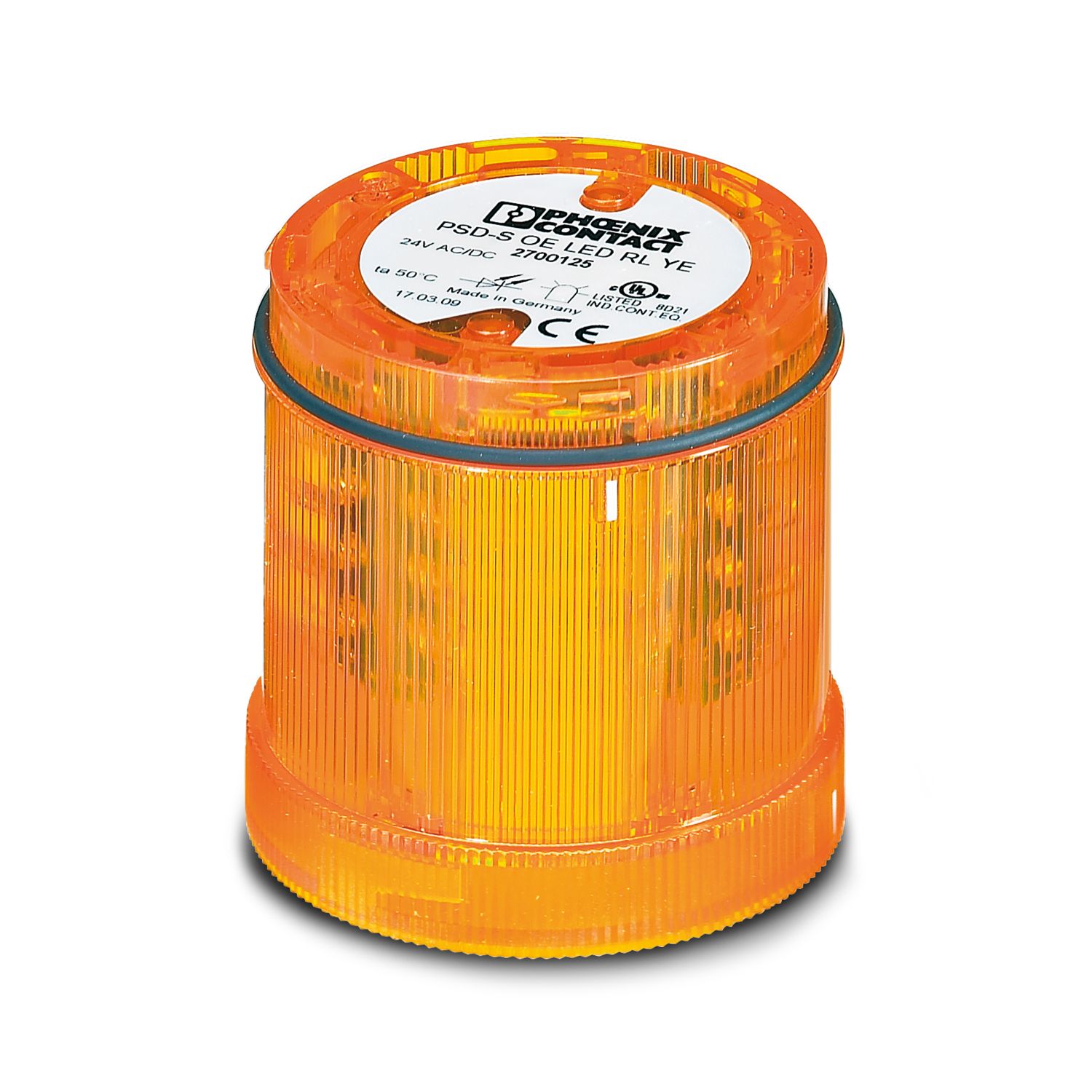 Phoenix Contact PSD Series Yellow Rotating Effect Flashing Light Element, 24 V ac/dc, LED Bulb, AC/DC, IP65 | 2700125