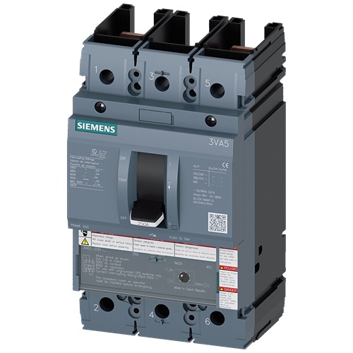 Siemens, SENTRON MCCB 2P 225A, Breaking Capacity 10 kA, Fixed Mount | 3VA5222-7EC61-0AA0