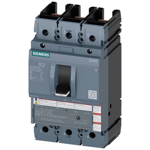 Siemens, SENTRON MCCB 3P 225A, Breaking Capacity 25 kA, Fixed Mount | 3VA5222-6EC31-1AA0