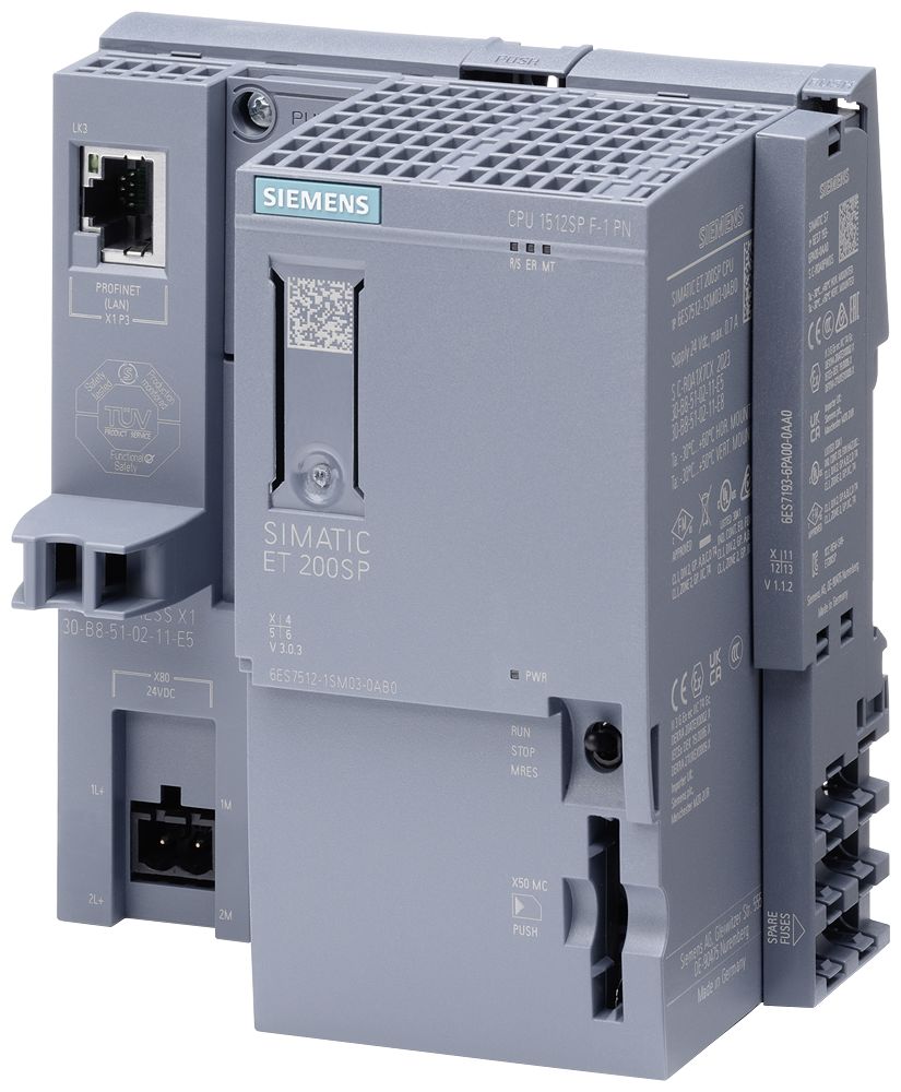 Siemens 6AG1512 Series PLC CPU for Use with SIPLUS ET 200SP, 24 V dc Supply, 20-Input | 6AG1512-1SM03-2AB0