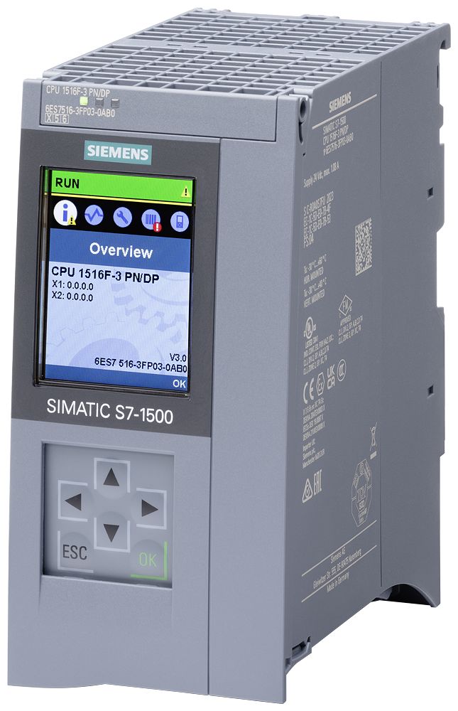 Siemens 6AG2516 Series PLC CPU for Use with SIPLUS S71500, 24 V dc Supply, 20-Input | 6AG2516-3FP03-4AB0