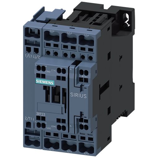 Siemens SIRIUS 3RT23 Contactor, 125 V dc Coil, 4-Pole, 40 A, 7.5 kW, 1NC + 1NO, 400 V | 3RT2326-2BG40