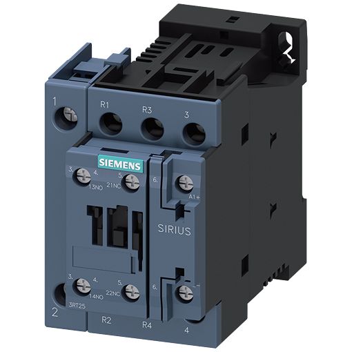 Siemens SIRIUS 3RT25 Contactor, 60 V dc Coil, 4-Pole, 25 A, 11 kW, 2NO + 2NC, 400 V | 3RT2526-1BE40