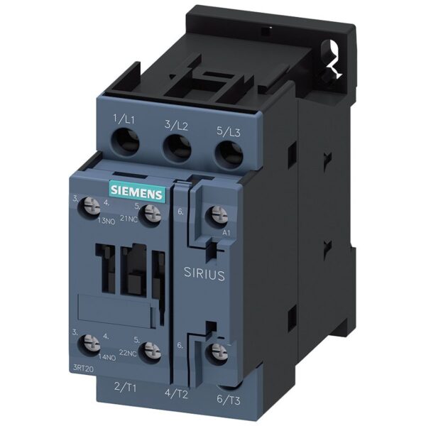 Siemens SIRIUS 3RT2 Contactor, 208 V Coil, 3-Pole, 32 A, 15 kW, 1 NO, 690 V